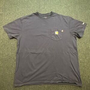 Carhartt FR Force Mens 2XL Navy Blue Loose Fit Flame Resistant Pocket T-Shirt